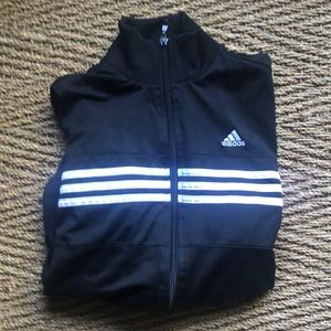 Adidas full zip jacket w pockets L